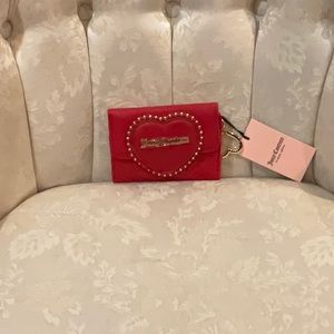 Juicy Couture LOVE NEVER DIES double sided trifold wallet. Gold hardware.